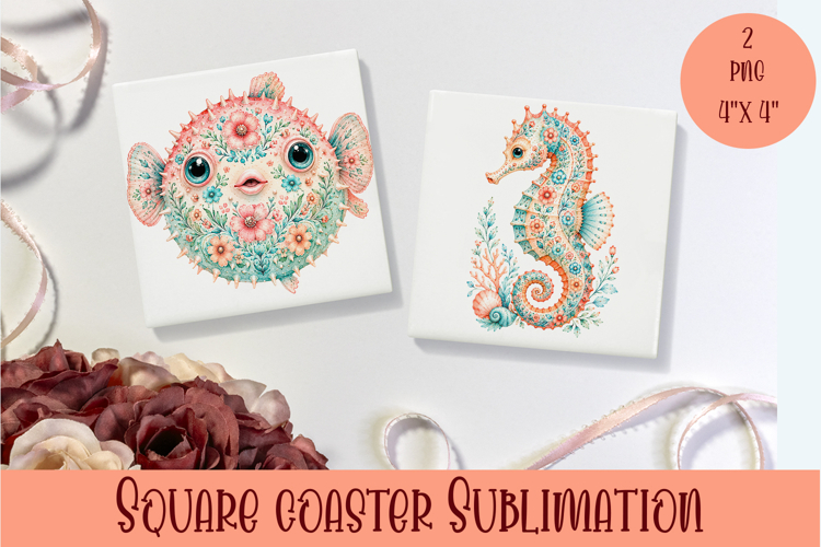 Beach Coaster Sublimation. Sea Coaster Design