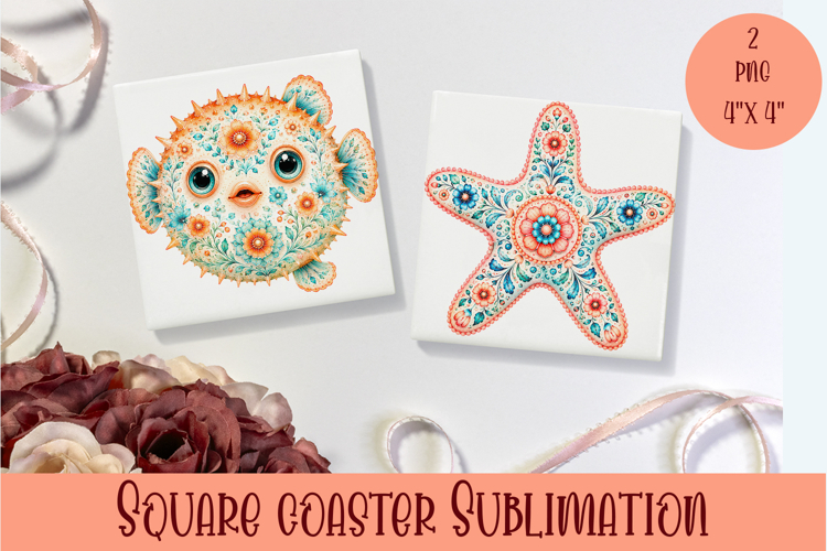 Beach Coaster Sublimation. Sea Coaster Design