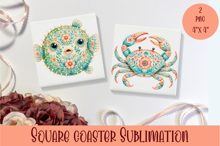 Beach Coaster Sublimation. Sea Coaster Design