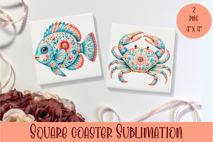 Beach Coaster Sublimation. Sea Coaster Design