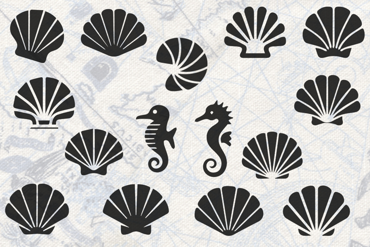 Seahorses and Sea shells Bundle SVG