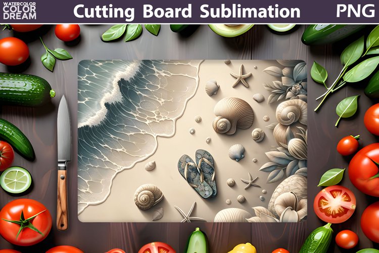 Sea Wave Cutting Board | Beach Glasses Cutting Board example image 1
