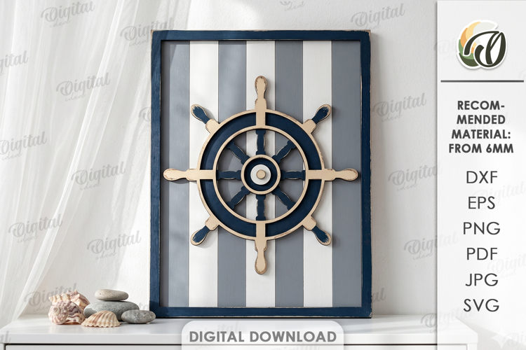 Sea Home Decor Laser Cut. Wall Decor. Ship Wheel SVG