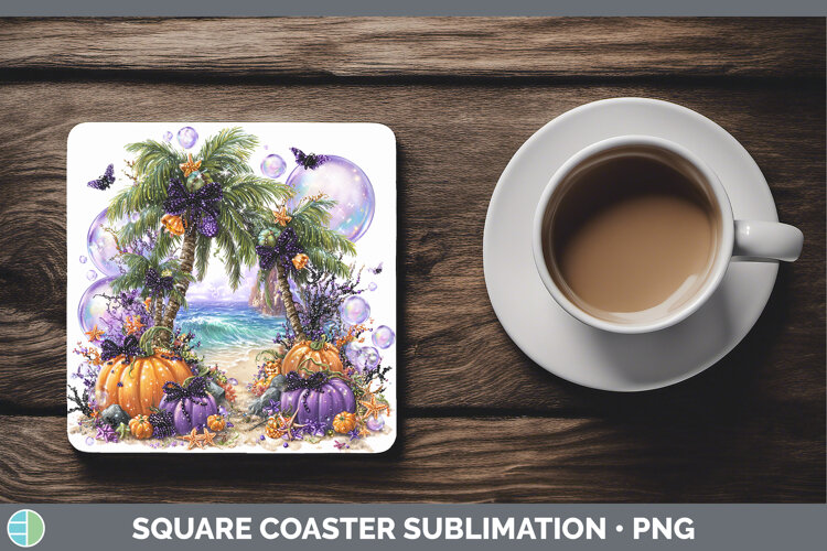 GorgeousSea Halloween Square Coaster design.