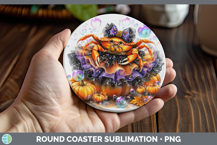 Sea Halloween Crab Round Coaster Sublimation Coaster Designs