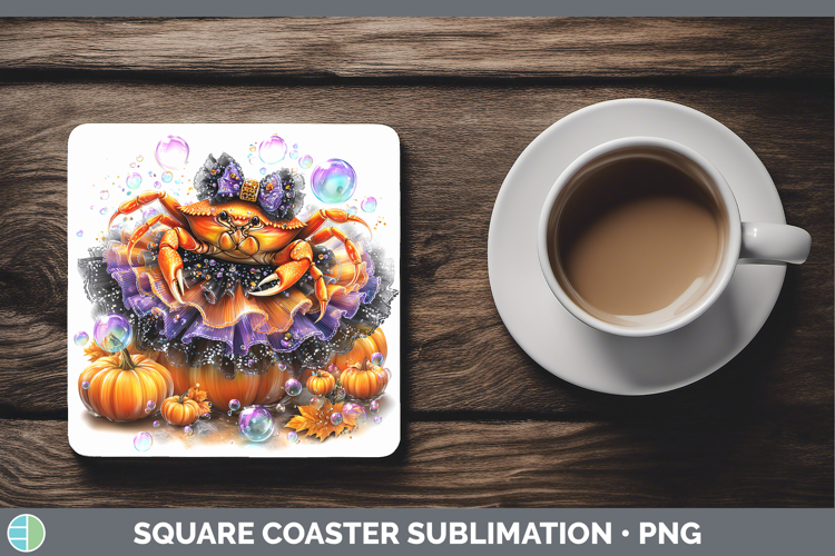 Sea Halloween Crab Square Coaster Sublimation Coaster Design