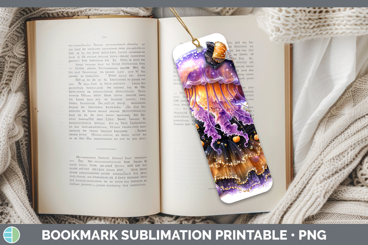 Sea Halloween Jellyfish Bookmark Sublimation Printable Desig