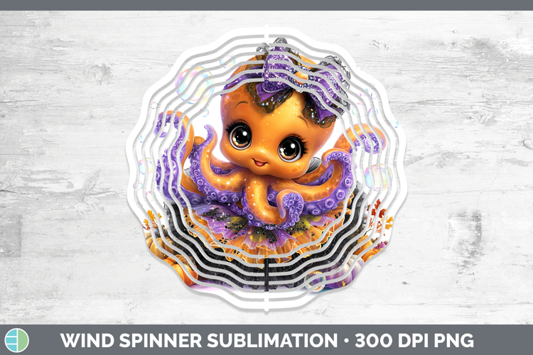 Sea Halloween Octopus Wind Spinner Sublimation Spinner Desig