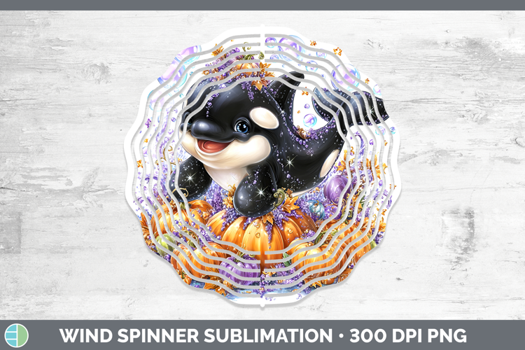 Sea Halloween Orca Wind Spinner Sublimation Spinner Designs