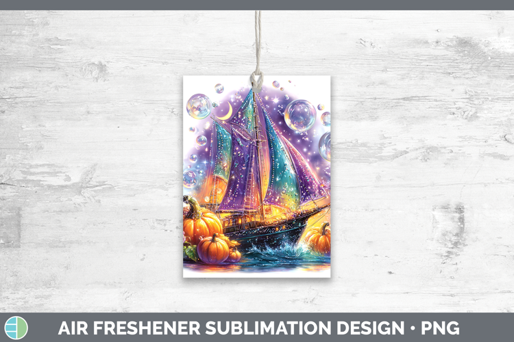 Sea Halloween Sailboat Air Freshener Sublimation Car Freshen