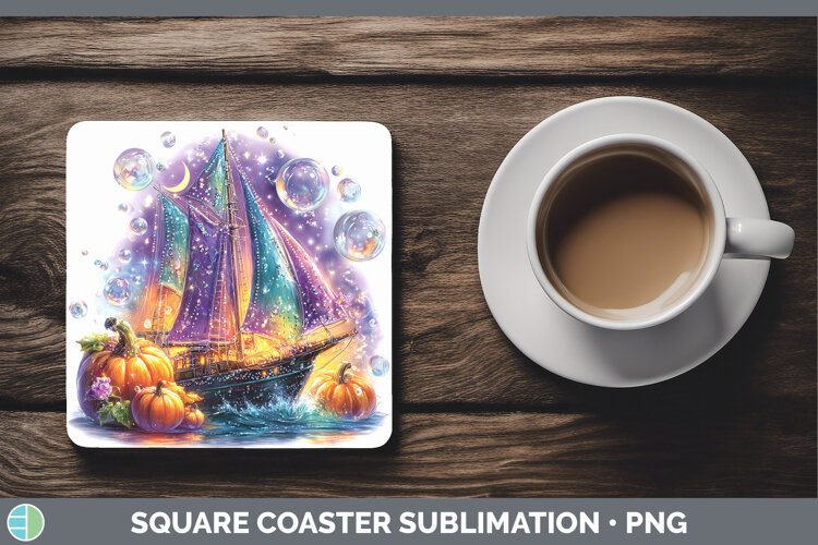 GorgeousSea Halloween Square Coaster design.