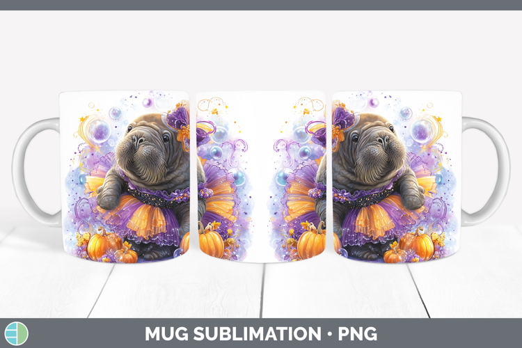 Sea Halloween Walrus Mug Wrap Sublimation Coffee Cup Designs