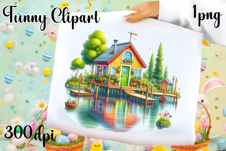 Watercolor Sea haus Clipart PNG | Fantasy Ocean haus