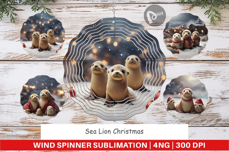 Wind Spinner Sea Lion Christmas