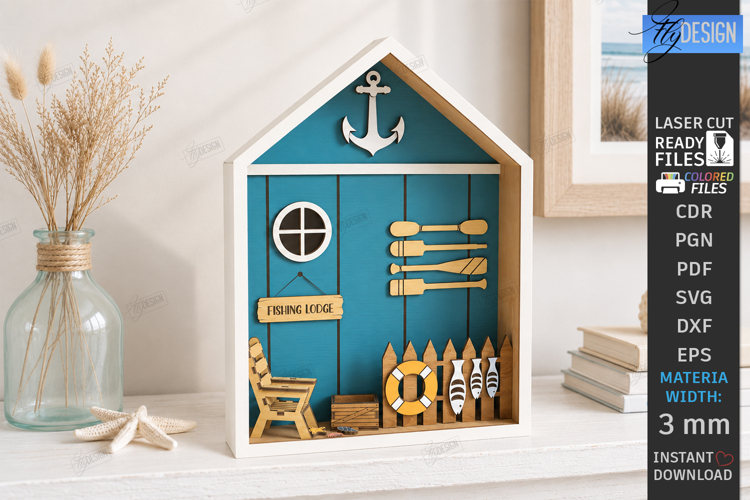 Coastal Beach Miniature Box Laser Cut | Sea Miniature | CNC