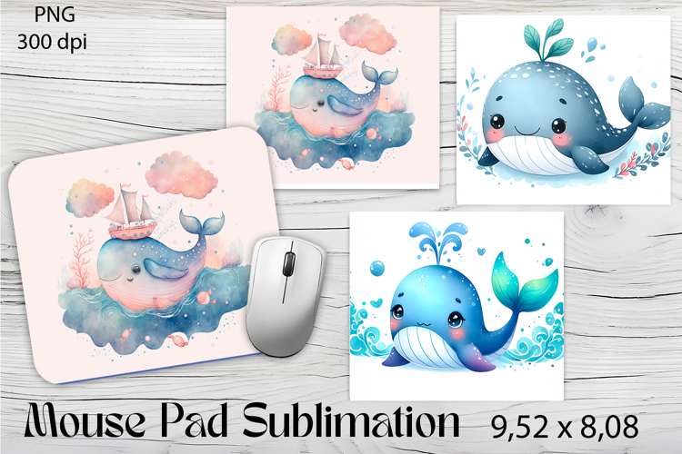 Whale Mouse Pad Design, Sea Sublimation Designs