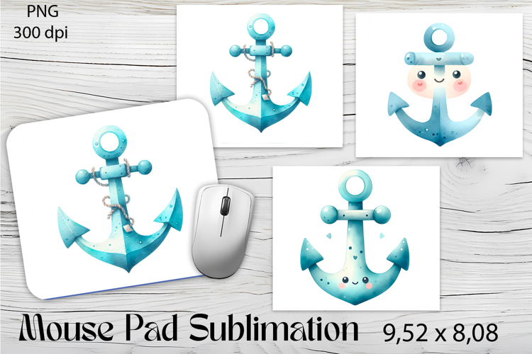Watercolor sea Mouse Pad Design, Sea Cute ship