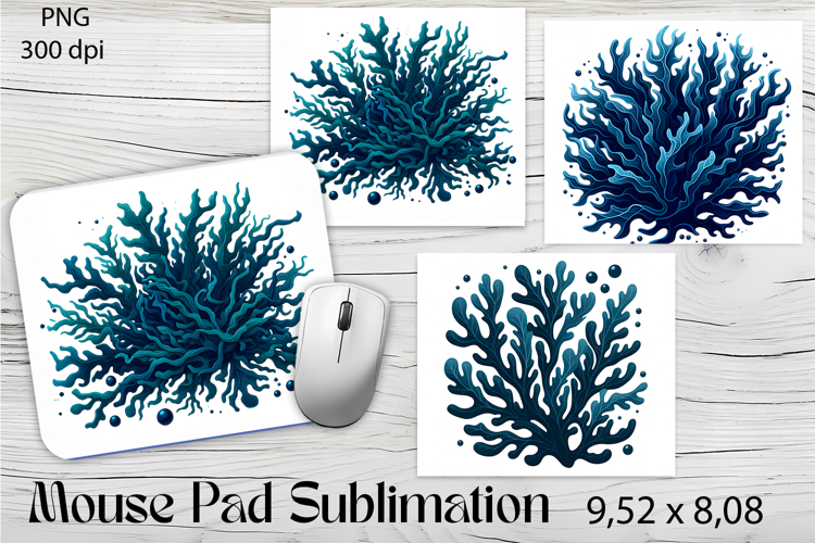 Watercolor coral Mouse Pad Design, Sea Sublimation Designs