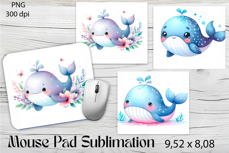 Whale Mouse Pad Design, Sea Sublimation Designs