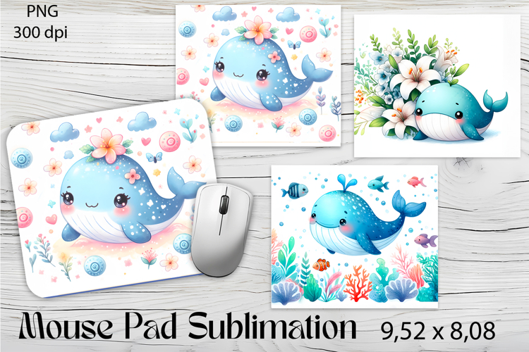 Whale Mouse Pad Design, Sea Sublimation Designs