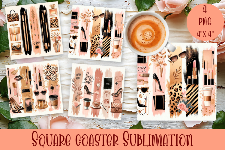 Fashion Square Coaster Sublimation Design