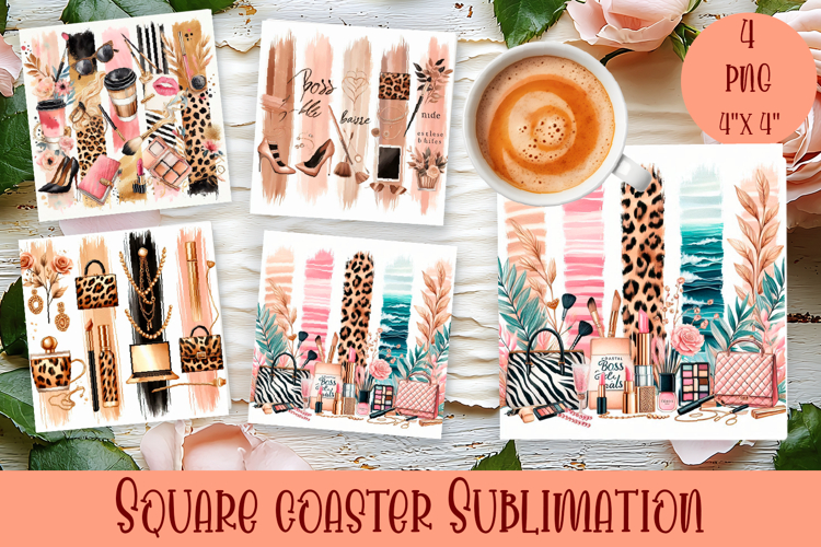 Fashion Square Coaster Sublimation Design