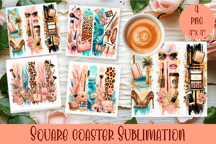 Fashion Square Coaster Sublimation Design