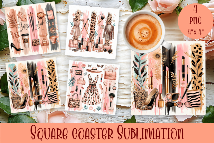 Fashion Square Coaster Sublimation Design