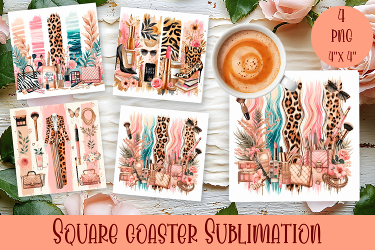 Fashion Square Coaster Sublimation Design