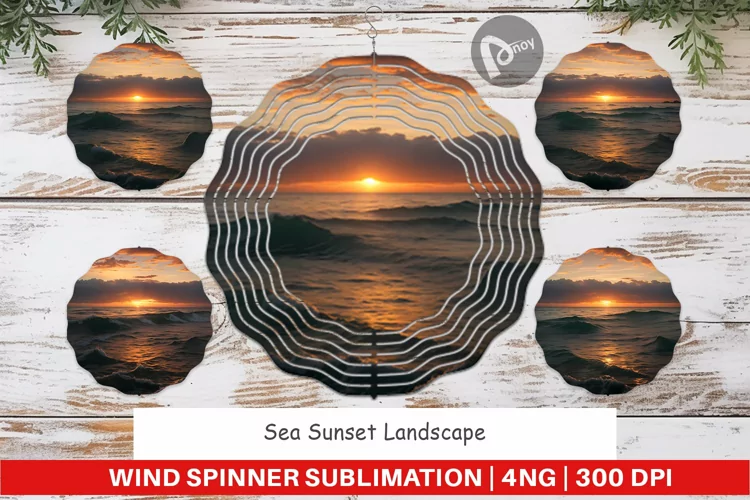 Wind Spinner Sea Sunset Landscape