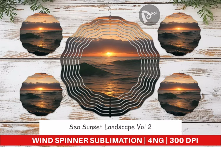 Wind Spinner Sea Sunset Landscape