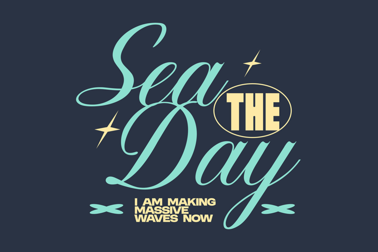 Sea the Day Funny Typography Lettering Quote T shirt Design