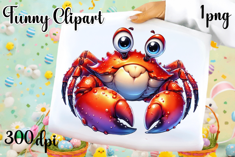 Watercolor baby crab clipart. Cute crab illustrations