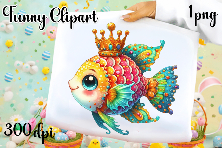 Watercolor baby golden fish clipart. Cute fish illustrations