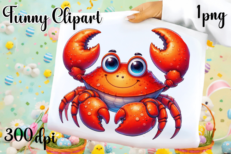 Watercolor baby crab clipart. Cute crab illustrations