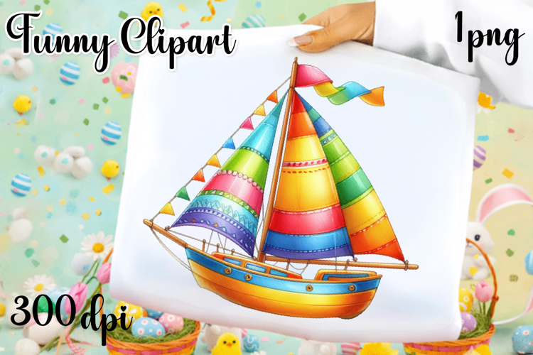 Watercolor boat clipart. Cute ship illustrations