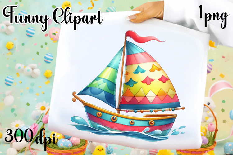 Watercolor boat clipart. Cute ship illustrations