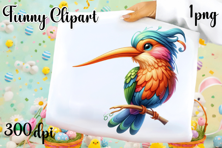 Watercolor hummingbird bird clipart, hand drawn