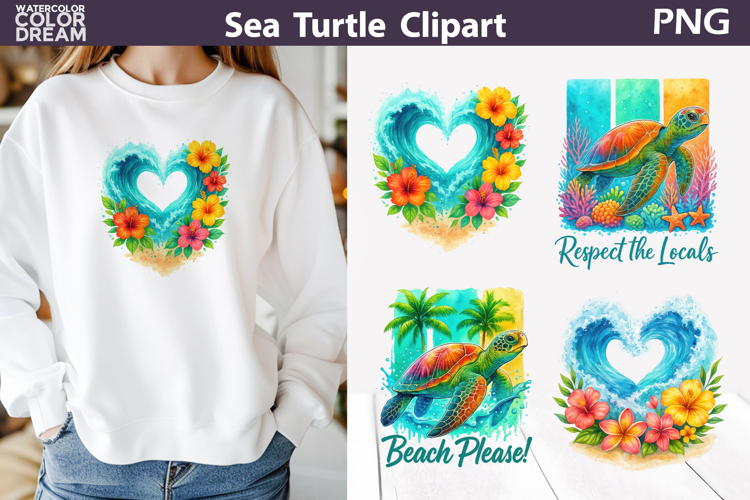 Sea Turtle Summer Clipart | Beach Shirt Sublimation