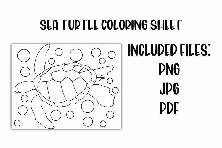 Sea Turtle Coloring Sheet for Kids