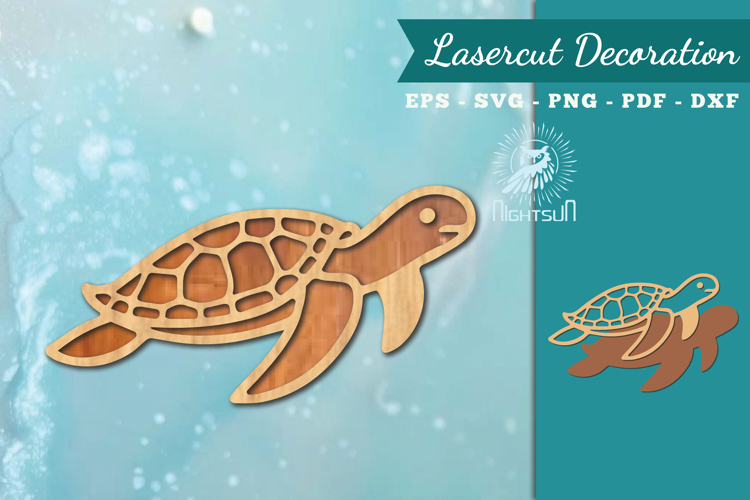 Sea Turtle Lasercut Decoration SVG