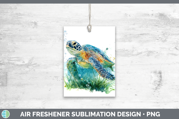 Green Sea Turtle Sketch Air Freshener Sublimation Design