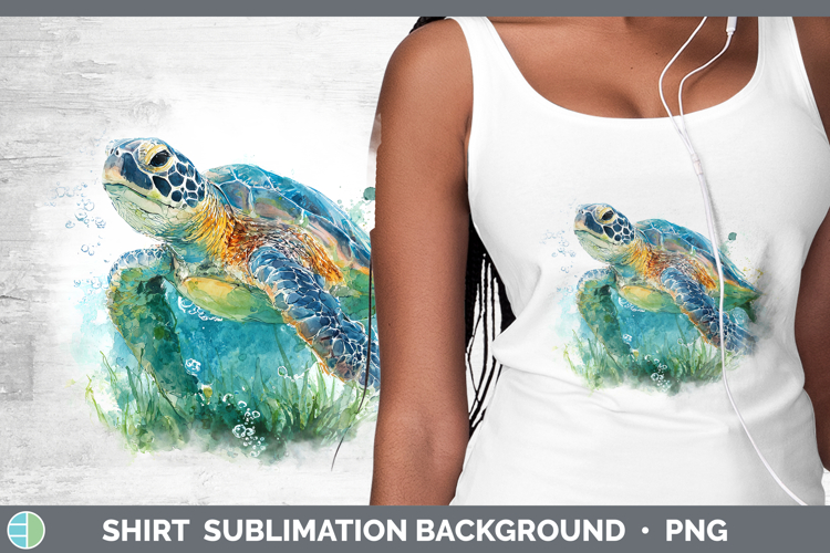 Green Sea Turtle Sketch Shirt Sublimation Design