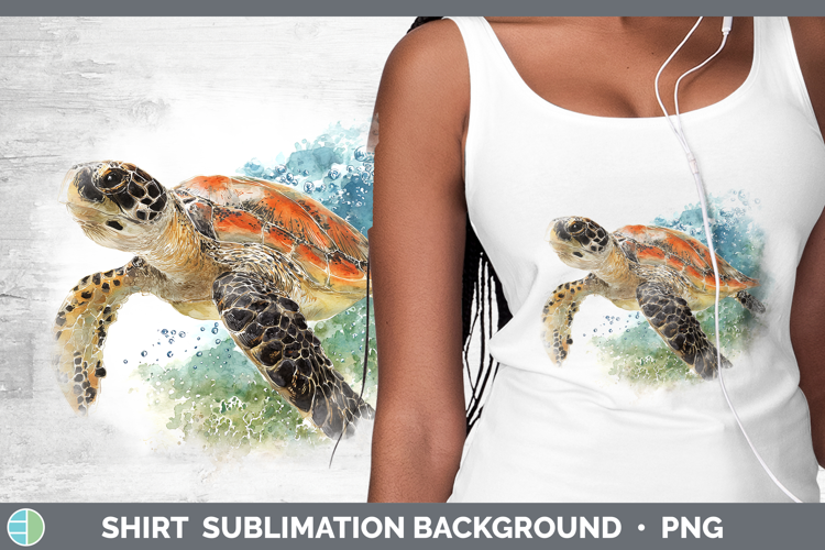 Hawksbill Sea Turtle Sketch Shirt Sublimation Design