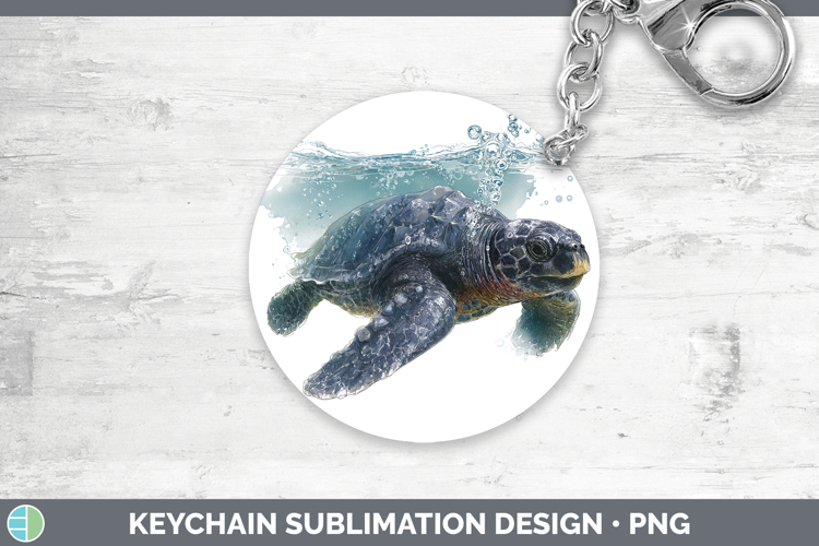 Leatherback Sea Turtle Sketch Keychain Sublimation Design