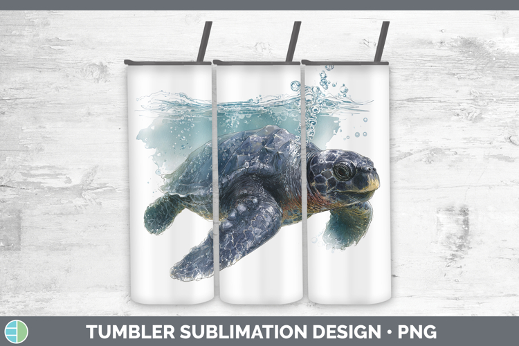 Leatherback Sea Turtle Sketch Tumbler Sublimation Design
