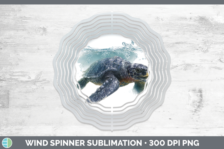 Leatherback Sea Turtle Sketch Wind Spinner Sublimation Desig
