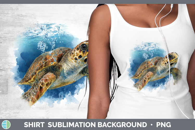 Loggerhead Sea Turtle Sketch Shirt Sublimation Design