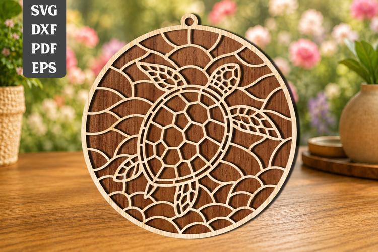 Sea Turtle Suncatcher Laser Cut SVG