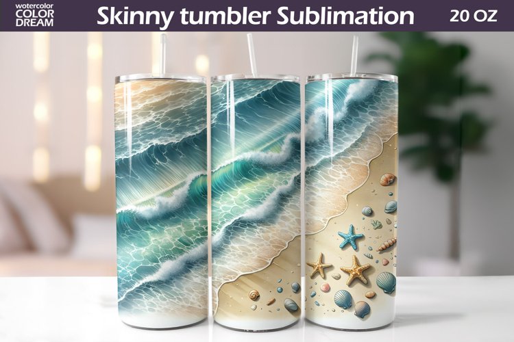Sea Tumbler Wrap | Sea Wave Tumbler Sublimation